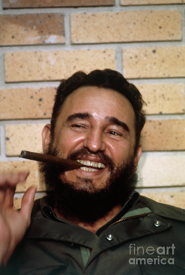 Fidel Castro Smiling And With Cigar Photograph by Bettmann