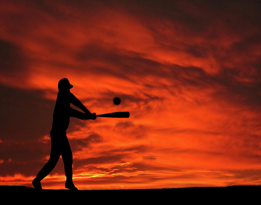 Field Of Dreams baseball sports Sunset Silhouette Series   Mixed Media by David Dehner