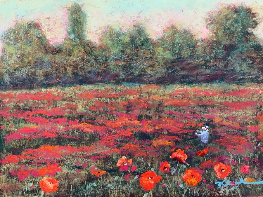 Field of dreams Pastel by Jan Chesler