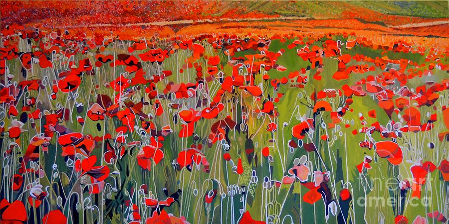 Flower Painting - Field Of Poppies by Marco Menato