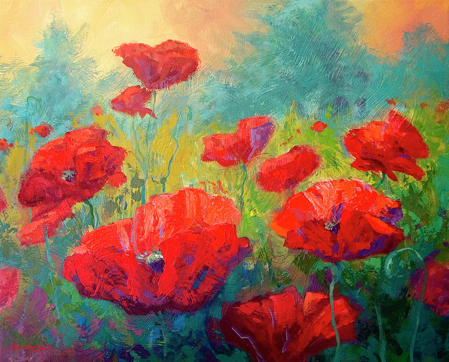 Field Of Poppies Painting - Field Of Poppies by Marion Rose