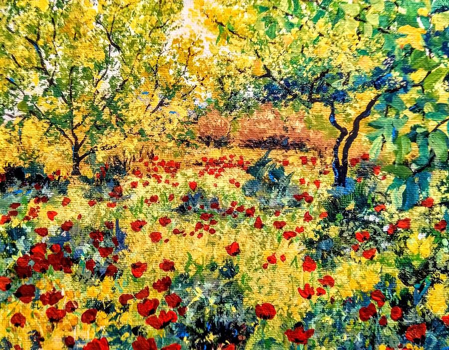 Field of Poppies Painting by Ray Khalife