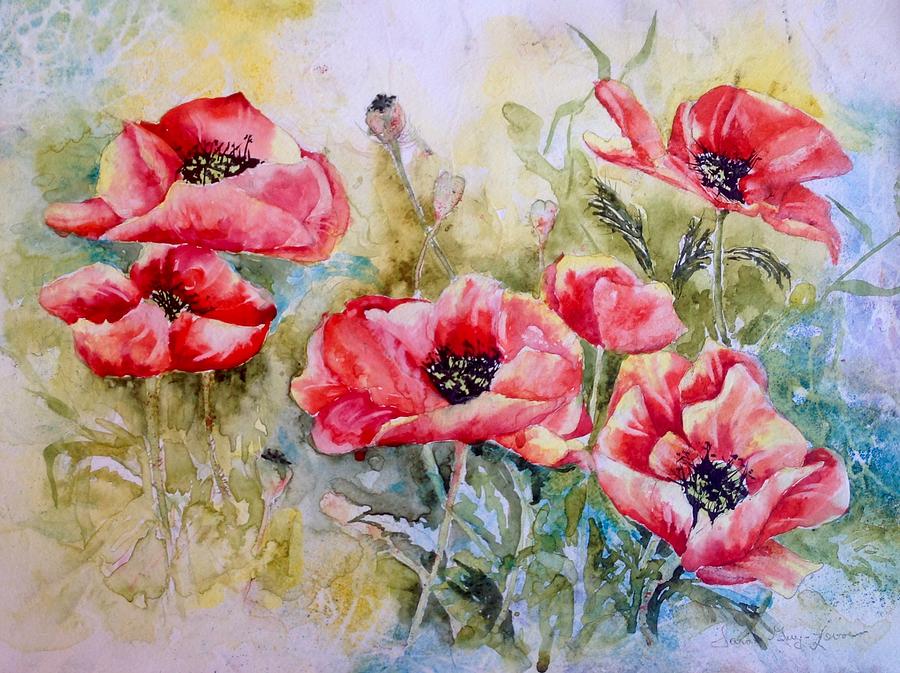 Field Of Poppies Painting by Sarah Guy-Levar - Fine Art America