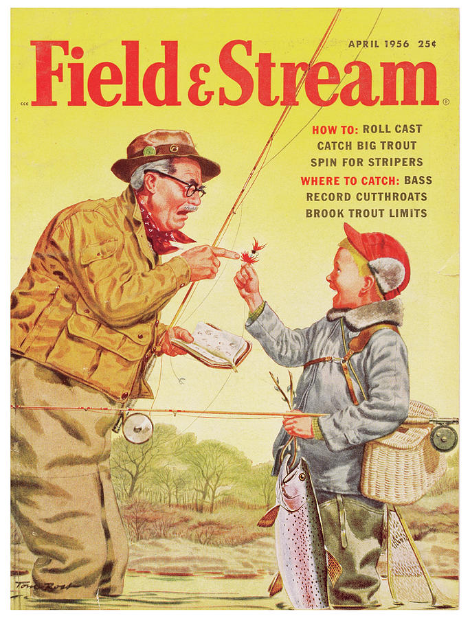 Field & Stream Magazine Cover April 1956 Painting by Field & Stream Field & Stream Magazine Cover April 1956 Painting by Field & Stream