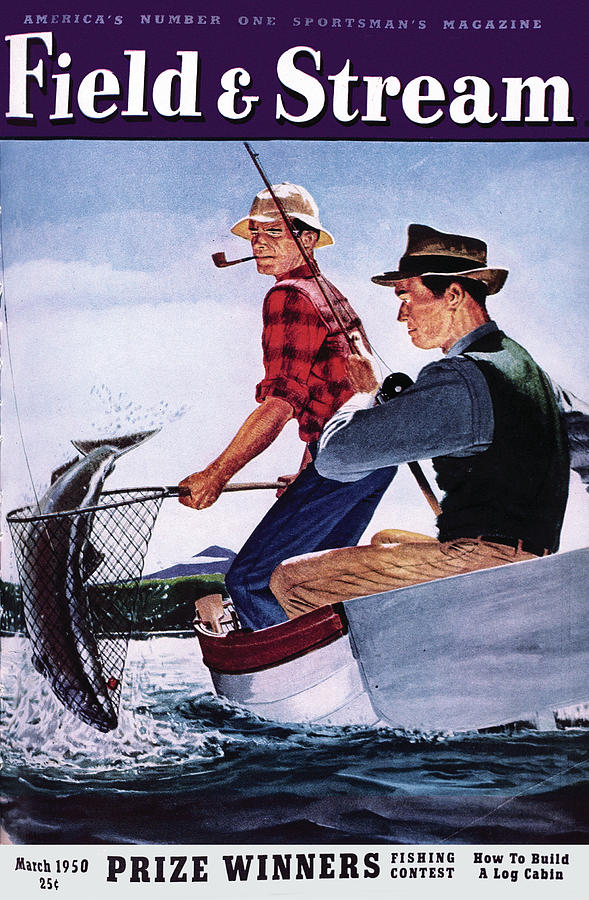 Field & Stream Magazine Cover March 1950 Painting by Field & Stream Field & Stream Magazine Cover March 1950 Painting by Field & Stream