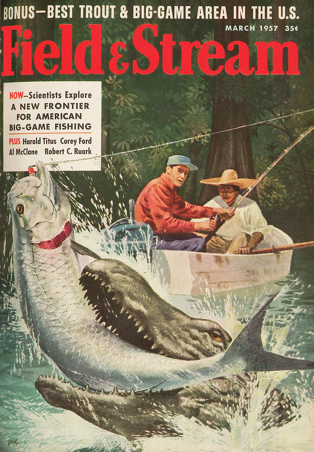 Field & Stream Magazine Cover March 1957 Painting by Field & Stream