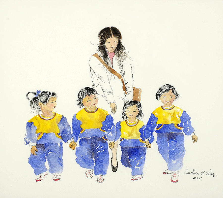 People Painting - Field Trip at Taipei  by Caroline Wang