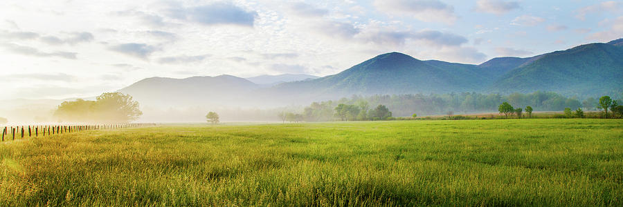 Field With Mountains In The Background Photograph by Panoramic Images