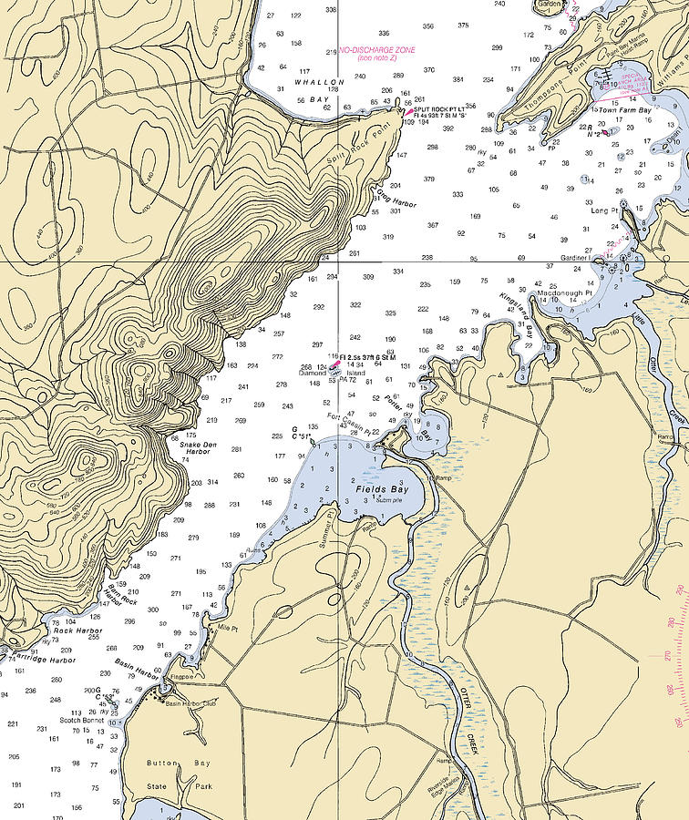 Fields Bay-lake Champlain Nautical Chart Mixed Media by Sea Koast | Pixels