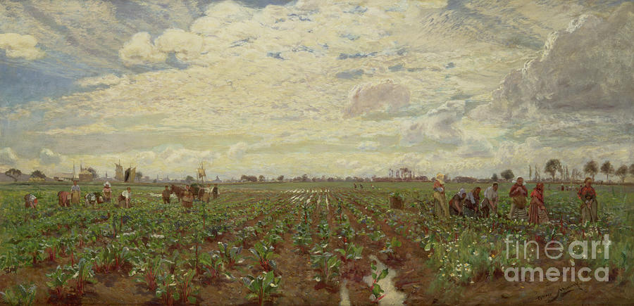 Fieldworkers, Holland, 1880s Painting by David Murray