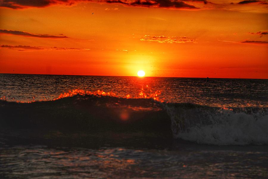 Fierce Sunset Wave Photograph