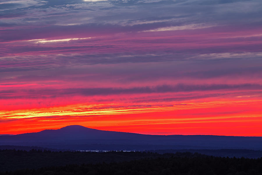 Fiery Sunset at Acadia Photograph by Stefan Mazzola