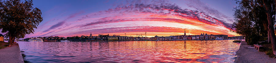 Fiery Photograph - Fiery Sunset Over The Stockholm Old City by Dejan Kostic Fiery Photograph - Fiery Sunset Over The Stockholm Old City by Dejan Kostic