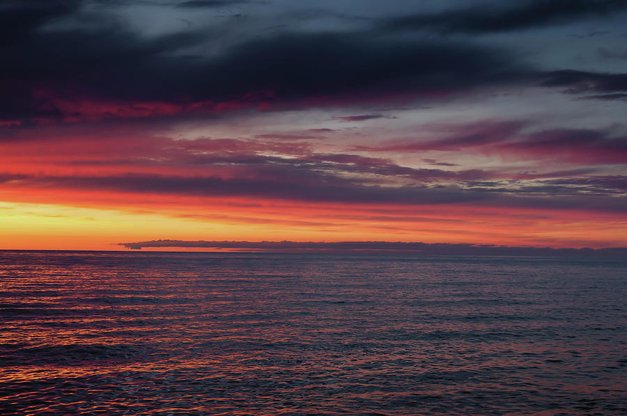 Fiery Sunset With Clouds Seaside Summer Photograph by Anthony Paladino ...