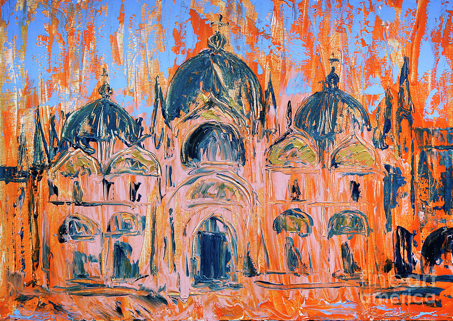 Fiery Venice Painting by Denys Kuvaiev