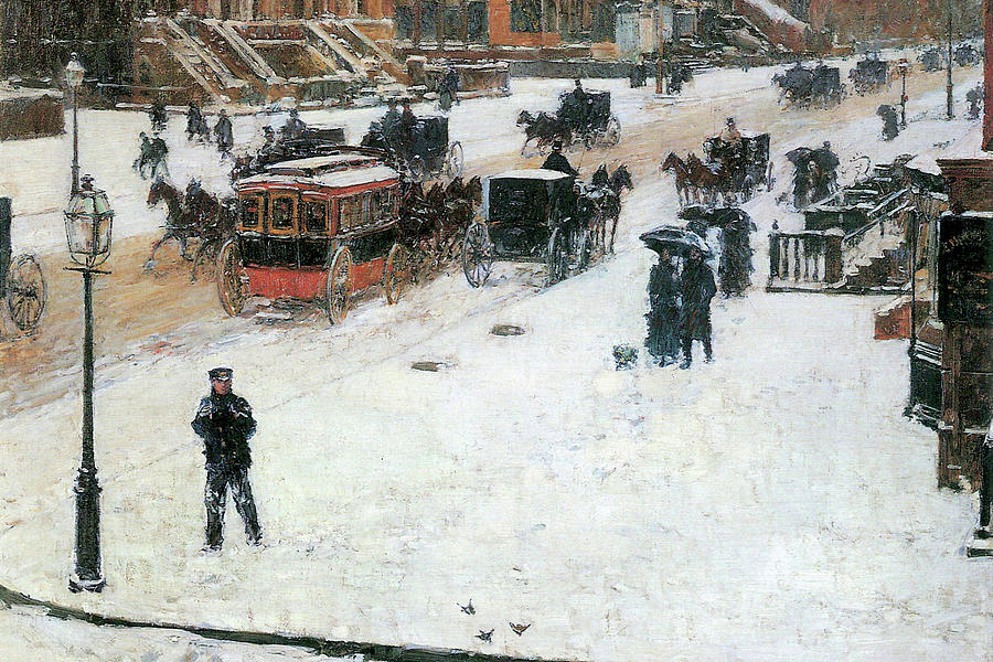 Fifth Avenue in Winter Painting by Frederick Childe Hassam