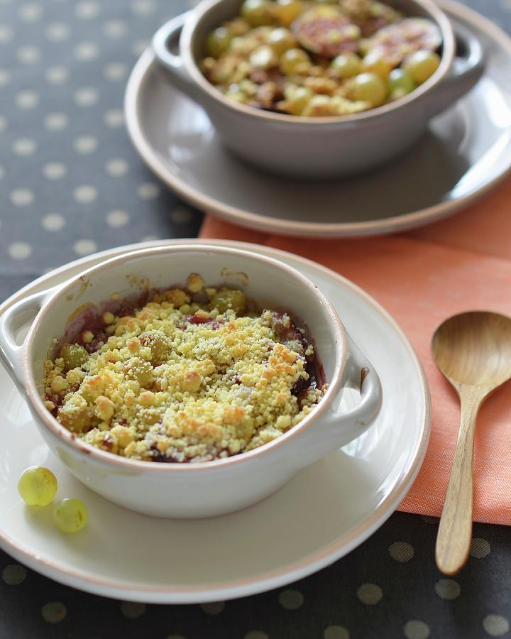 Fig And Grape Crumble Photograph by Frederic Vasseur