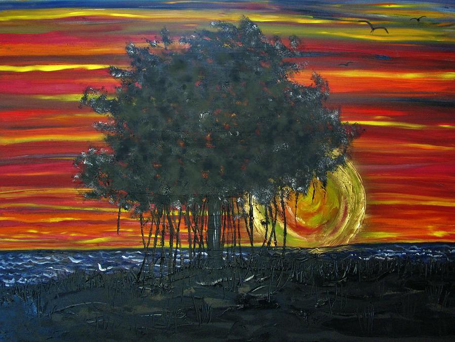 Fig at Sunset Painting by Joan Stratton