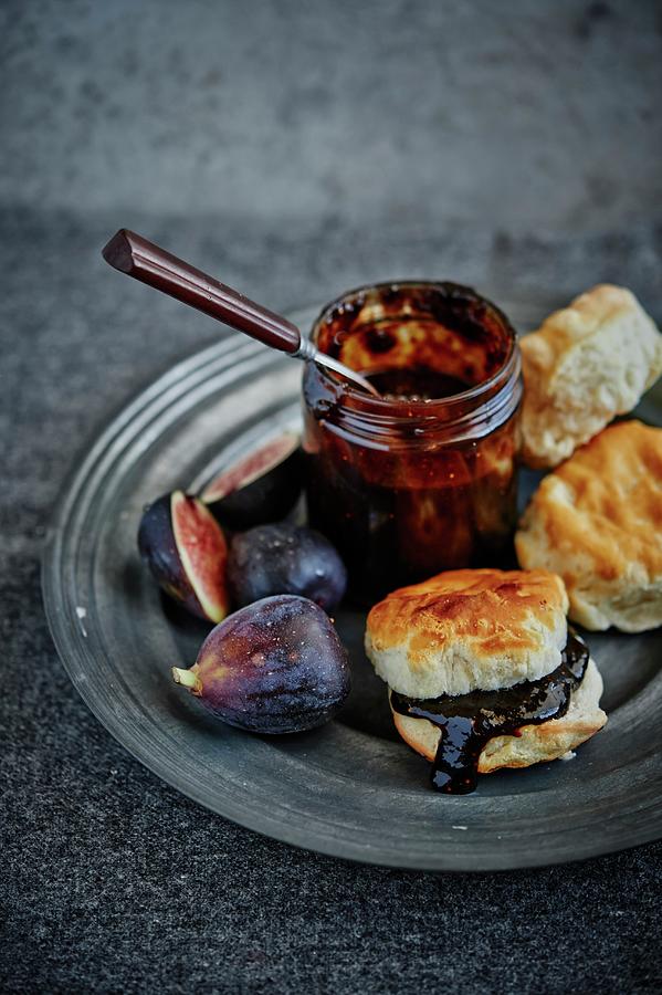 Fig Jam With Warm Buttermilk Biscuits Photograph by Greg Rannells