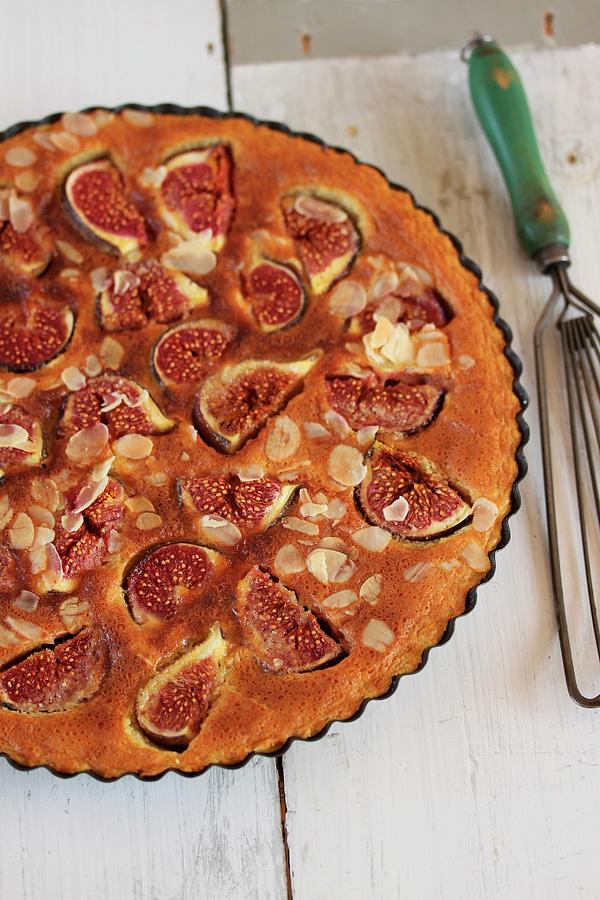 Fig Tart With Almonds Photograph by Carmen Mariani - Pixels