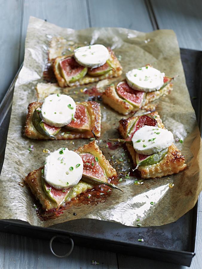 Fig Tart With Goats Cheese, Sliced Photograph by Oliver Brachat