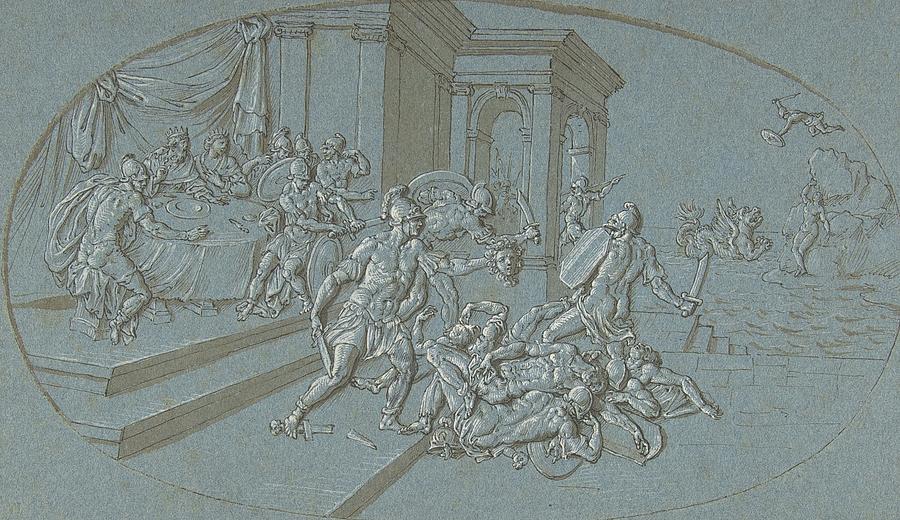 Fight Between Perseus And Phineus In The Palace Of Cephus by Circle Of ...