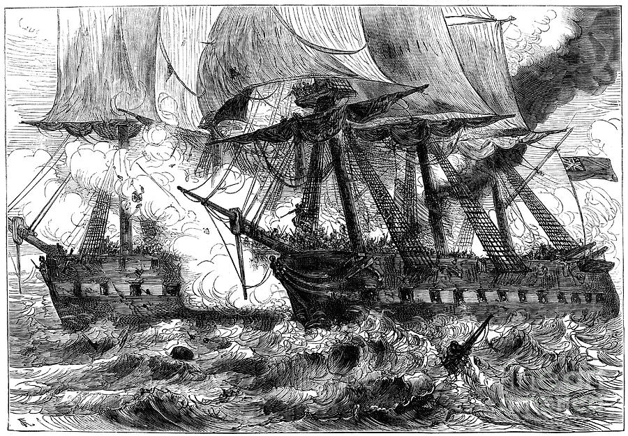 Fight Between Uss Chesapeake And Hms Drawing by Print Collector