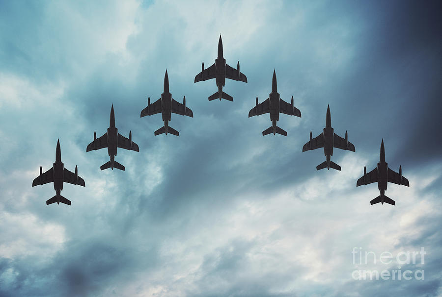 Fighter Jets In Formation Photograph by Shaunl