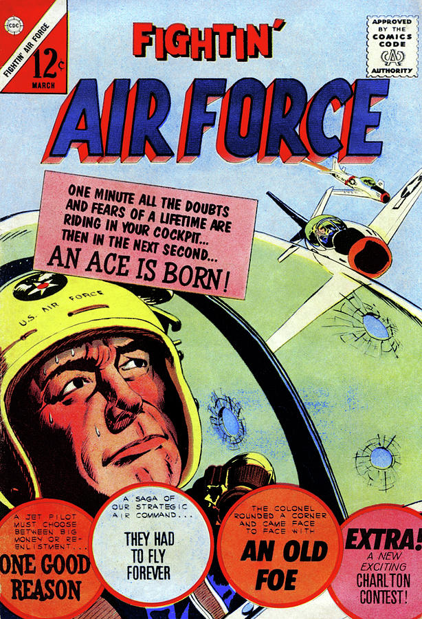 Fightin Air Force #37; An Ace is Born Painting by Sam Glanzman