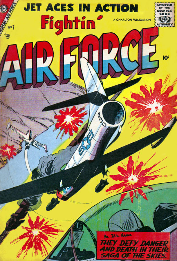 Fightin Air Force #7; They Defy Danger Painting by Dick Giordano