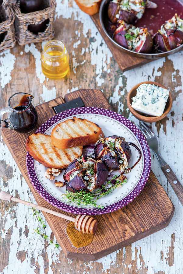 Figs Baked With Blue Cheese, Walnuts, Honey And Thyme Photograph by Irina Meliukh