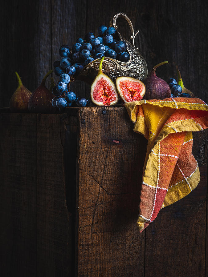 Still Life Photograph - Figs On A Crate by Alan Shapiro