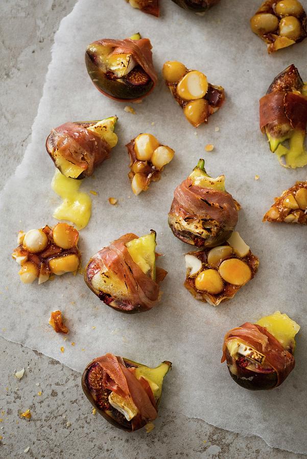 Figs With Brie Wrapped In Ham With Macadamia Nut Caramel Photograph by Great Stock!
