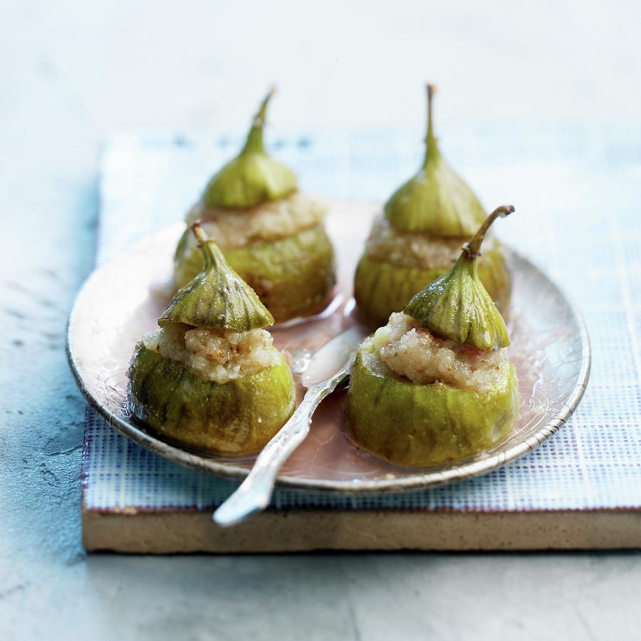 Figs With Cream Stuffing Cooked In A Tajine Photograph by Radvaner