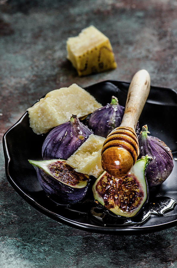 Figs With Honey And Parmesan Photograph by Gorobina