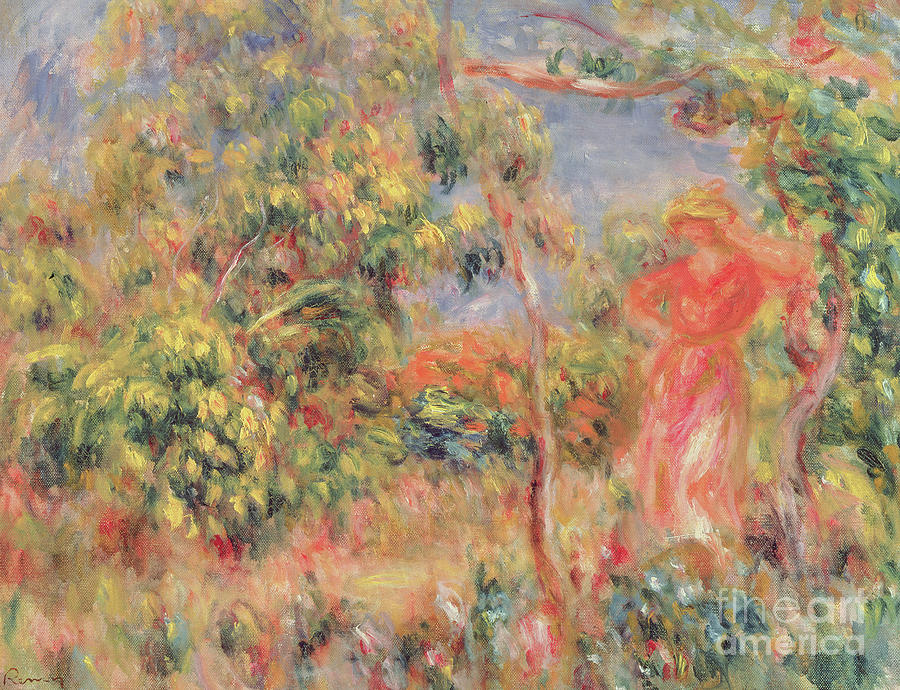 Figure in a Garden, 1917  Painting by Pierre Auguste Renoir