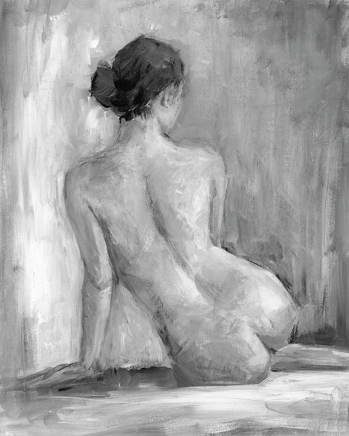 Nude Painting - Figure In Black & White I by Ethan Harper