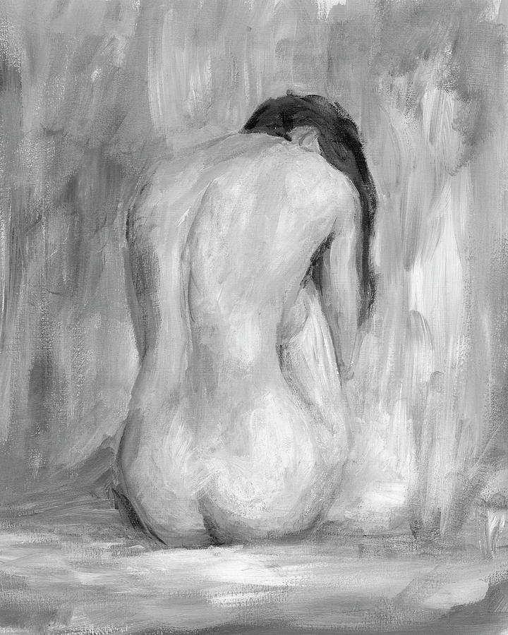 Nude Painting - Figure In Black & White II by Ethan Harper