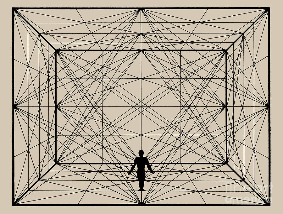 Figure In Space With Plane Geometry Drawing by Heritage Images