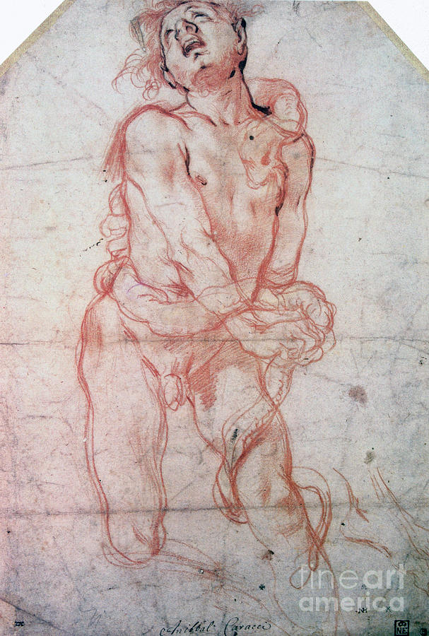 Figure Study, 1560-1609. Artist Drawing by Print Collector