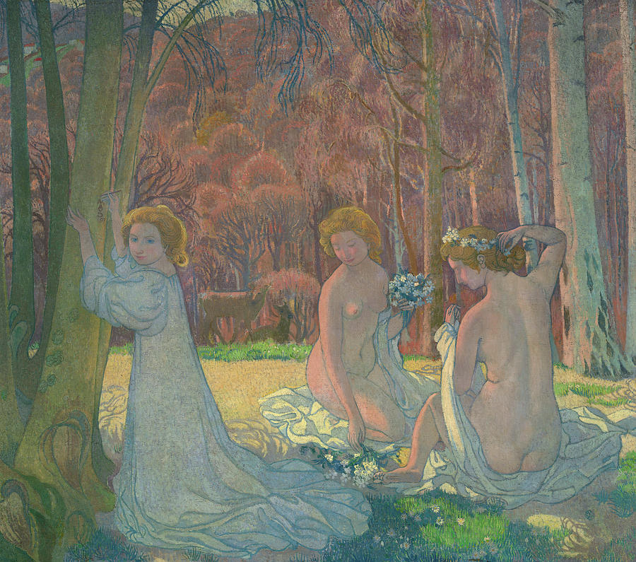 Maurice Denis Painting - Figures In A Spring Landscape, 1897 by Maurice Denis Maurice Denis Painting - Figures In A Spring Landscape, 1897 by Maurice Denis