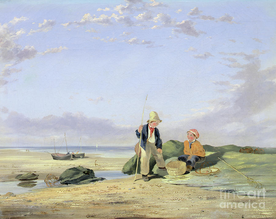 Figures On A Beach Painting by William Collins Fine Art America