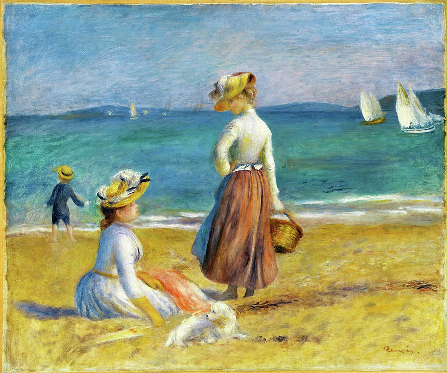 Guernsey Painting - Figures On The Beach - Digital Remastered Edition by Pierre-Auguste Renoir Guernsey Painting - Figures On The Beach - Digital Remastered Edition by Pierre-Auguste Renoir