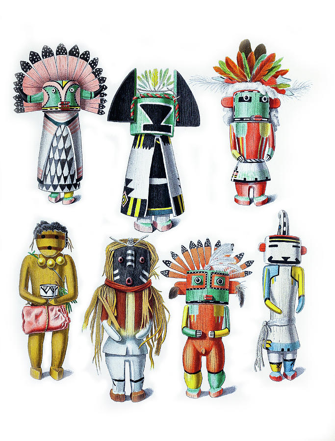 Figurines of the Tusayan Indians Digital Art by Steve Taylor