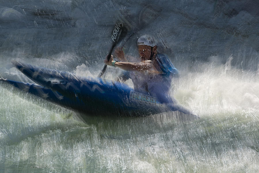 Canoe Photograph - Fiht With Waves by Milan Malovrh