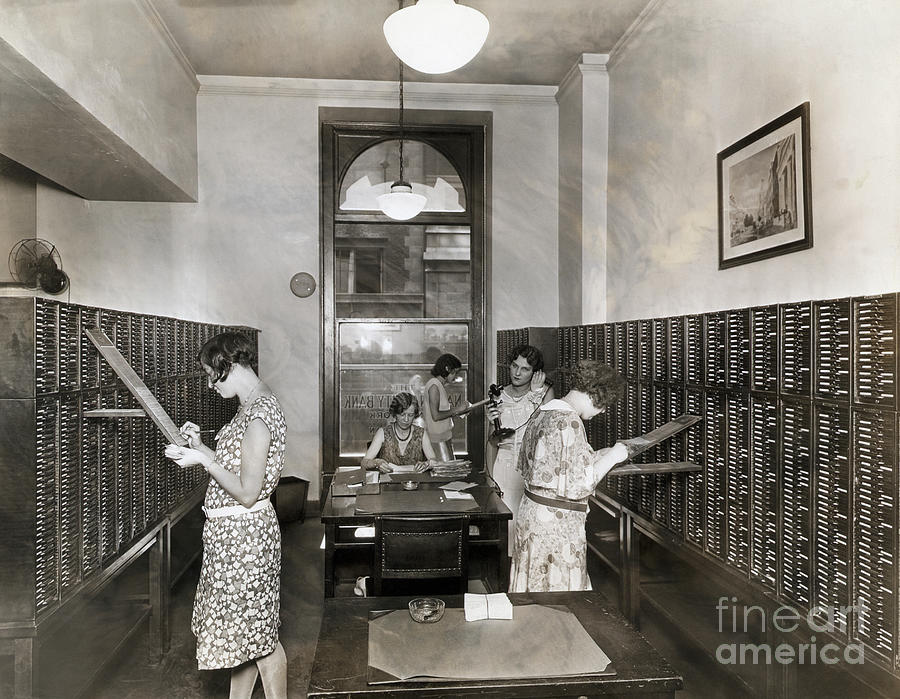 File Clerks At First National Bank In Ny Photograph by Bettmann