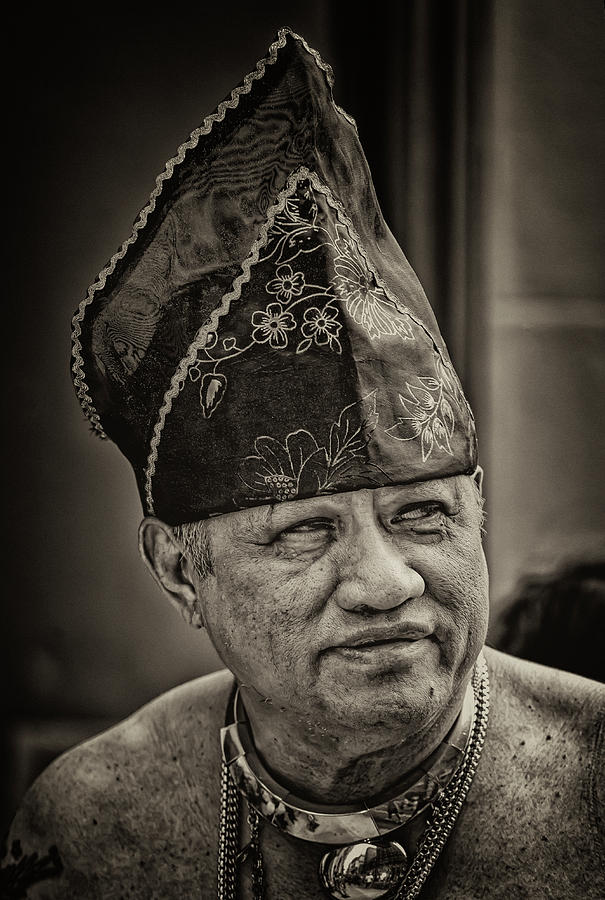 Filipino Day Parade NYC 2019 Man with Traditional Head Scarf Photograph by Robert Ullmann