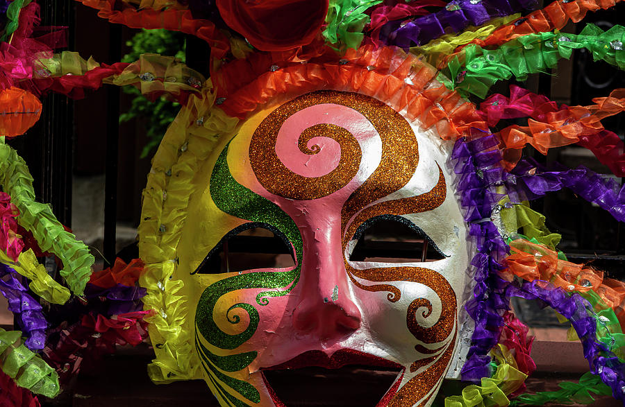 Filipino Day Parade NYC 2019 Mask Photograph by Robert Ullmann