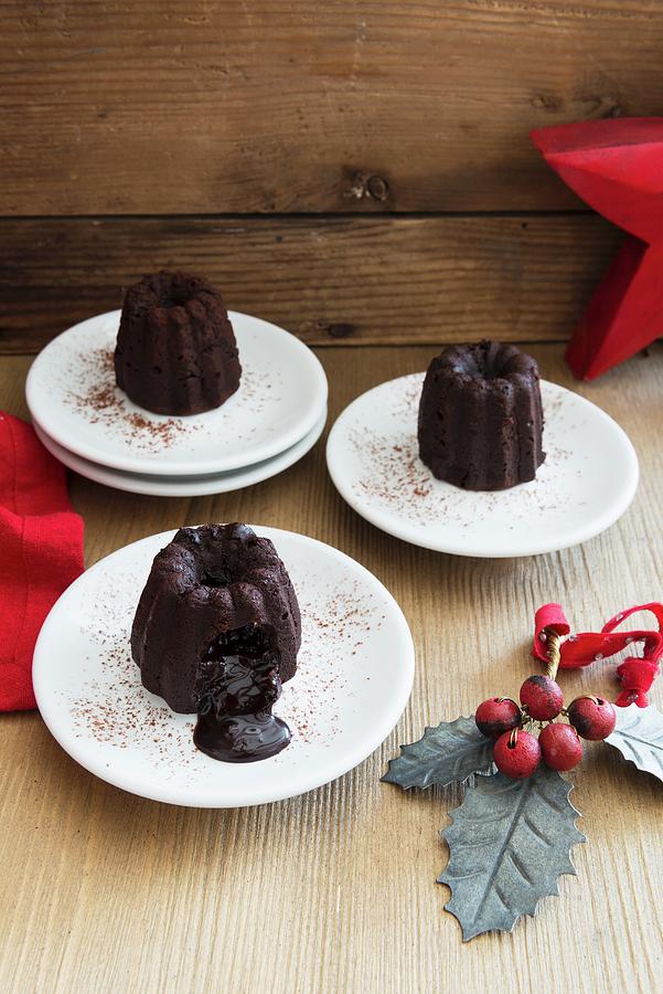 Filled Chocolate Cakes For Christmas Photograph by Veronika Studer