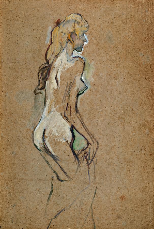 Fillette nue-Nude girl, 1893 Oil on cardboard, 59,4 x 40 cm. Painting by Henri de Toulouse Lautrec -1864-1901-